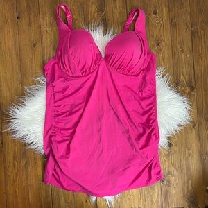 Lane Bryant Cacique Tankini swim suit top 42 D pink